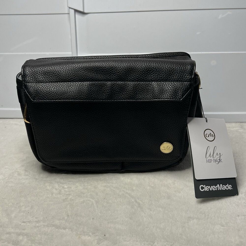 NWT CleverMade Crossbody Diaper Bag Tote & Baby Bottle Hip Pack New